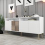 Hanah Home Milan Consola Blanco y Dorado